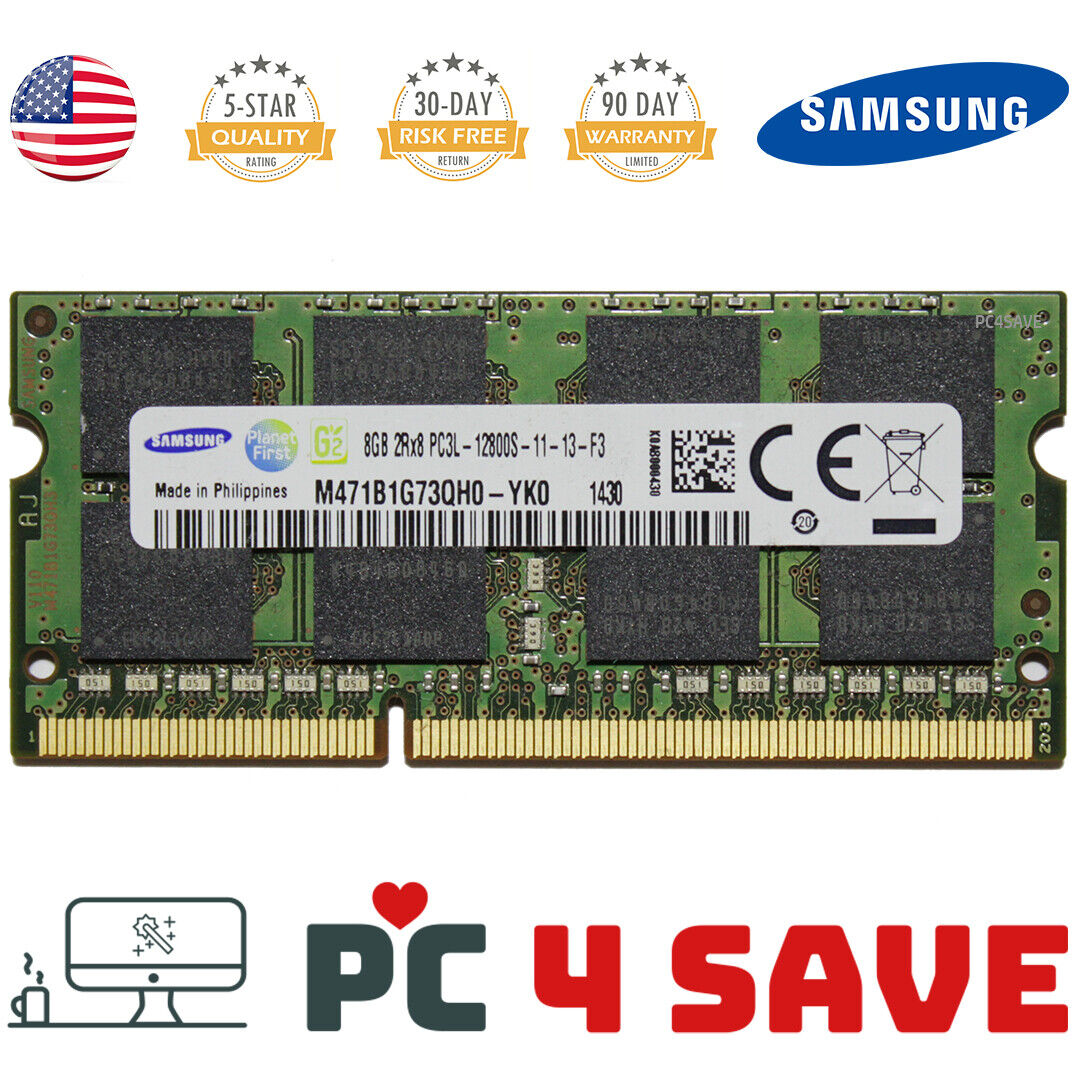 Samsung 8GB DDR3L 1600MHz PC3L-12800S SODIMM 1.35V Low Voltage Laptop Memory RAM