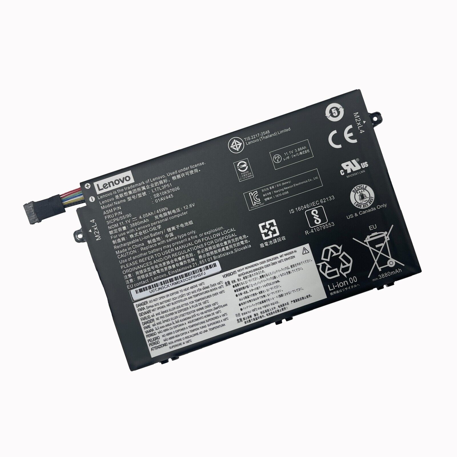 NEW Genuine 45Wh 01AV445 L17L3P51 Battery For ThinkPad E480 E490 E590 E580 E595
