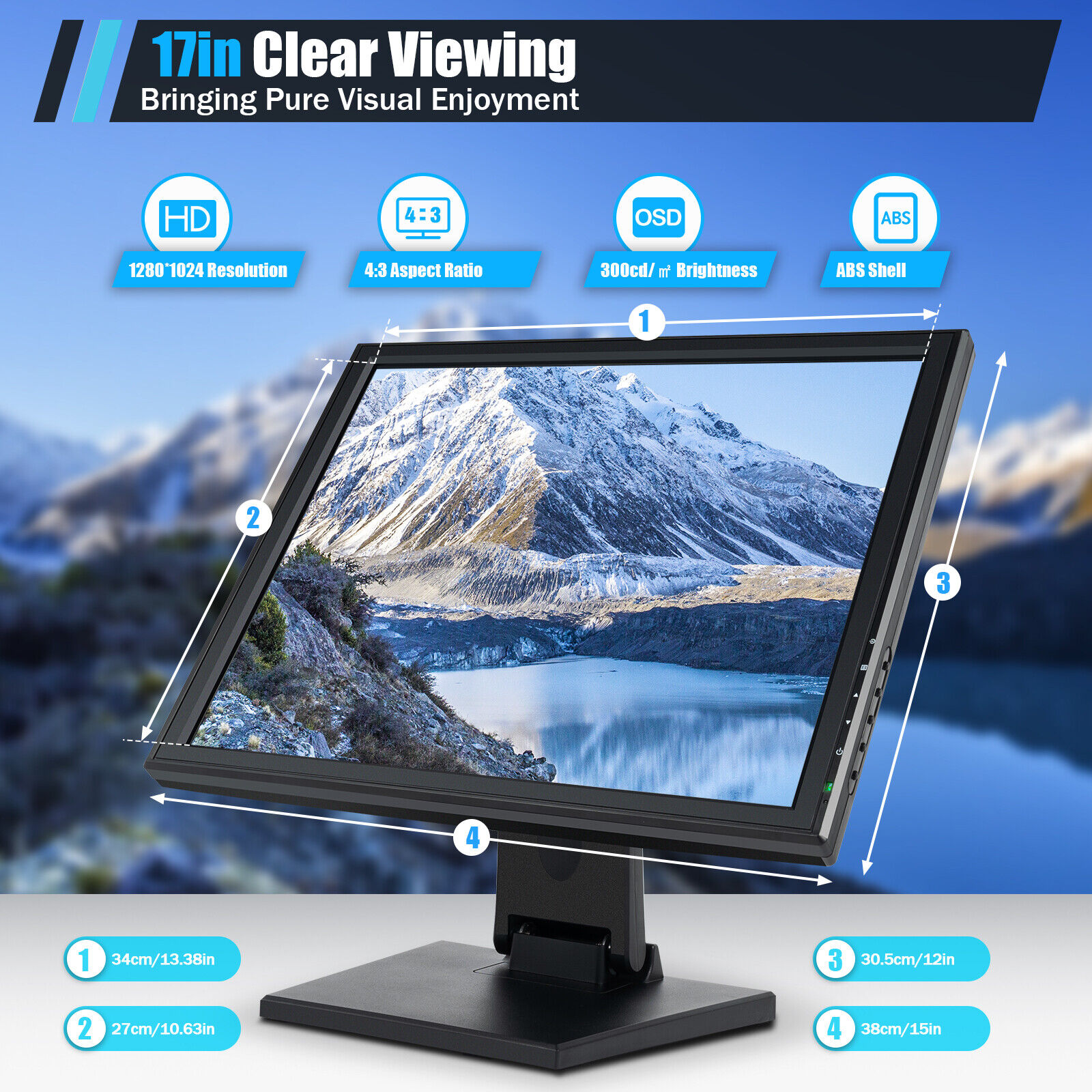 17 Inch LCD LED Touch Screen Monitor Screen POS Store Sale System Monitors