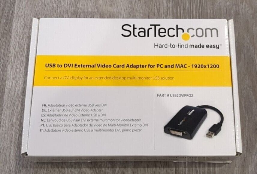 StarTech USB to DVI Adapter External Video Graphics Card (USB2DVIPRO2)