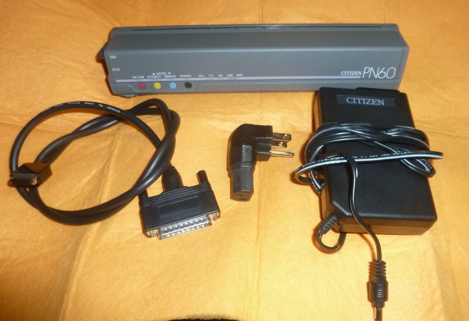 Vtg CITIZEN PN60 Psion Series Portable Printer W/ Cables Powers On Untested Rare