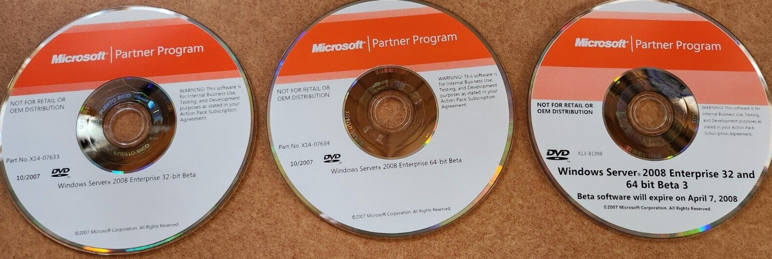 Microsoft Windows Server 2008 Enterprise 32 and 64 bit Beta  and Beta 3 + Key