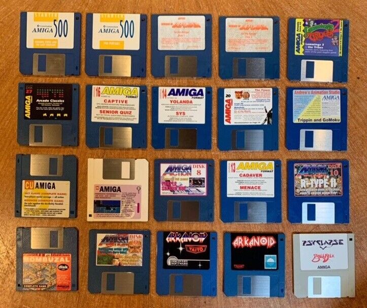Amiga 500 Vintage Games Lot/20 - Arkanoid, Indiana Jones, Defender And More