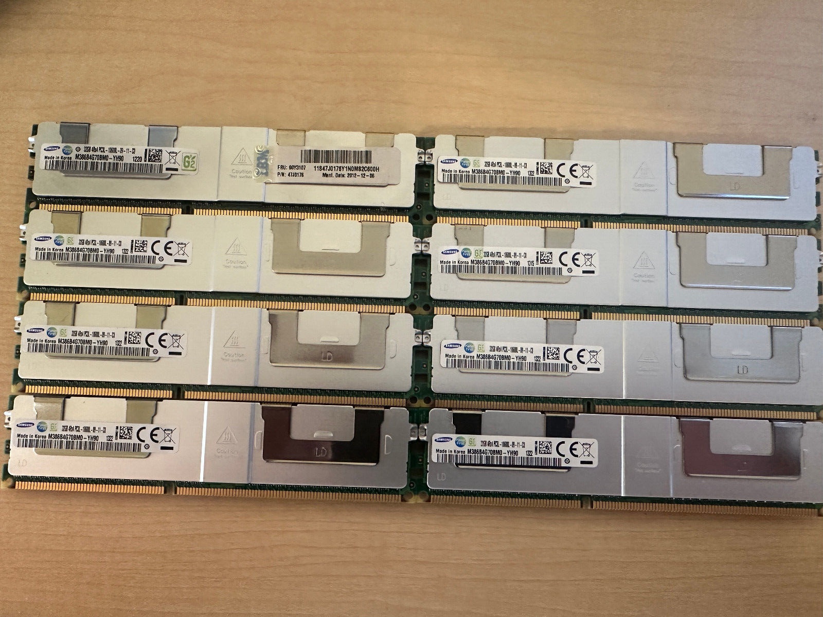 Lot of 16 Samsung 32GB 4Rx4 PC3L-10600L DDR3 ECC Load Reduced Server DIMM RDIMM