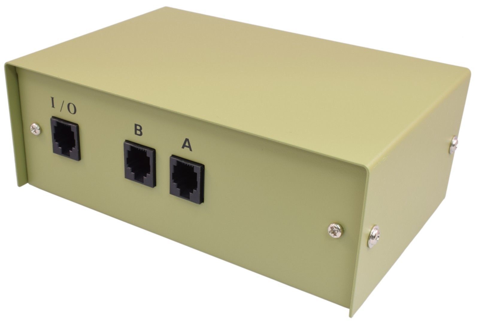 PTC Green Beige Premium 2-Way A/B RJ45 Metal Rotary Manual Switch Box