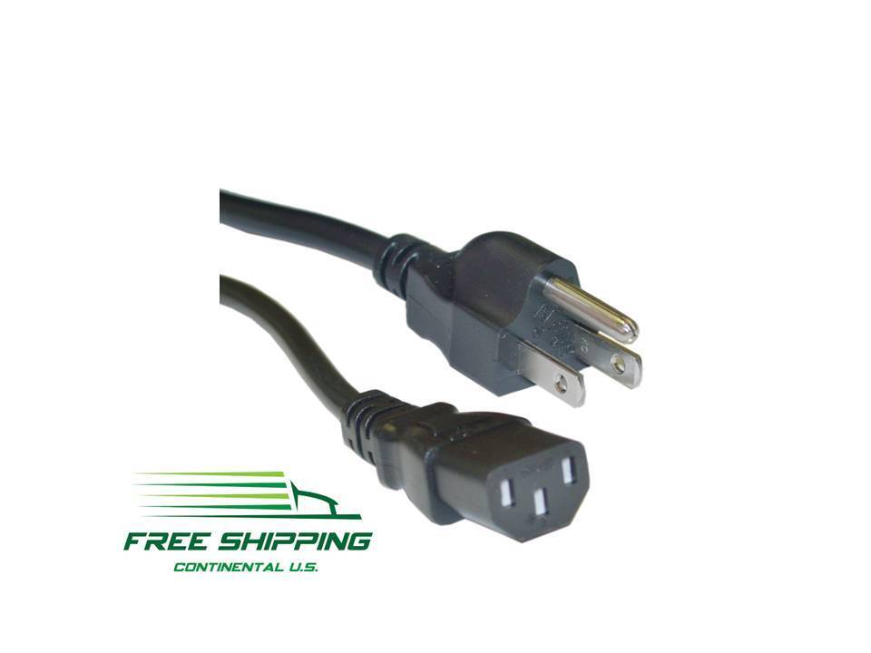6 Ft 3-Prong Trapezoid Computer Power Cord Universal PC Cable Standard Wire 6 Ft