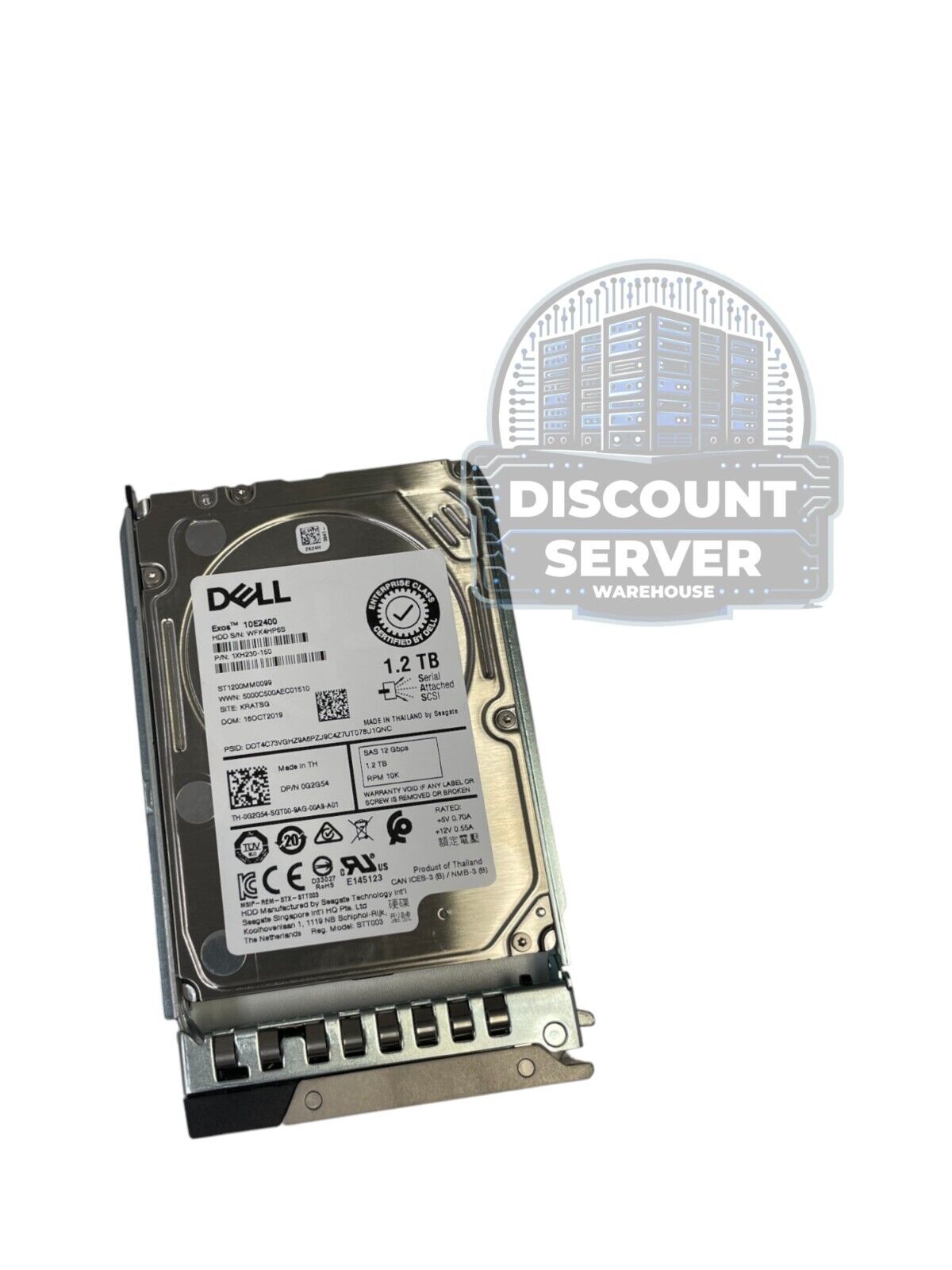 Dell 1.2TB 10k 12G SAS 512n 2.5in HDD ST1200MM0099 G2G54
