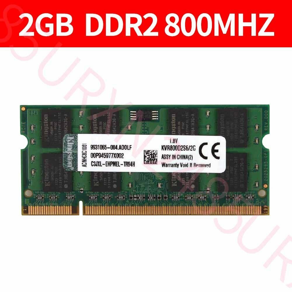 16GB 8GB 4GB 2GB DDR2 800MHz PC2-6400S KVR800D2S6/2G Laptop Memory Kingston Lot