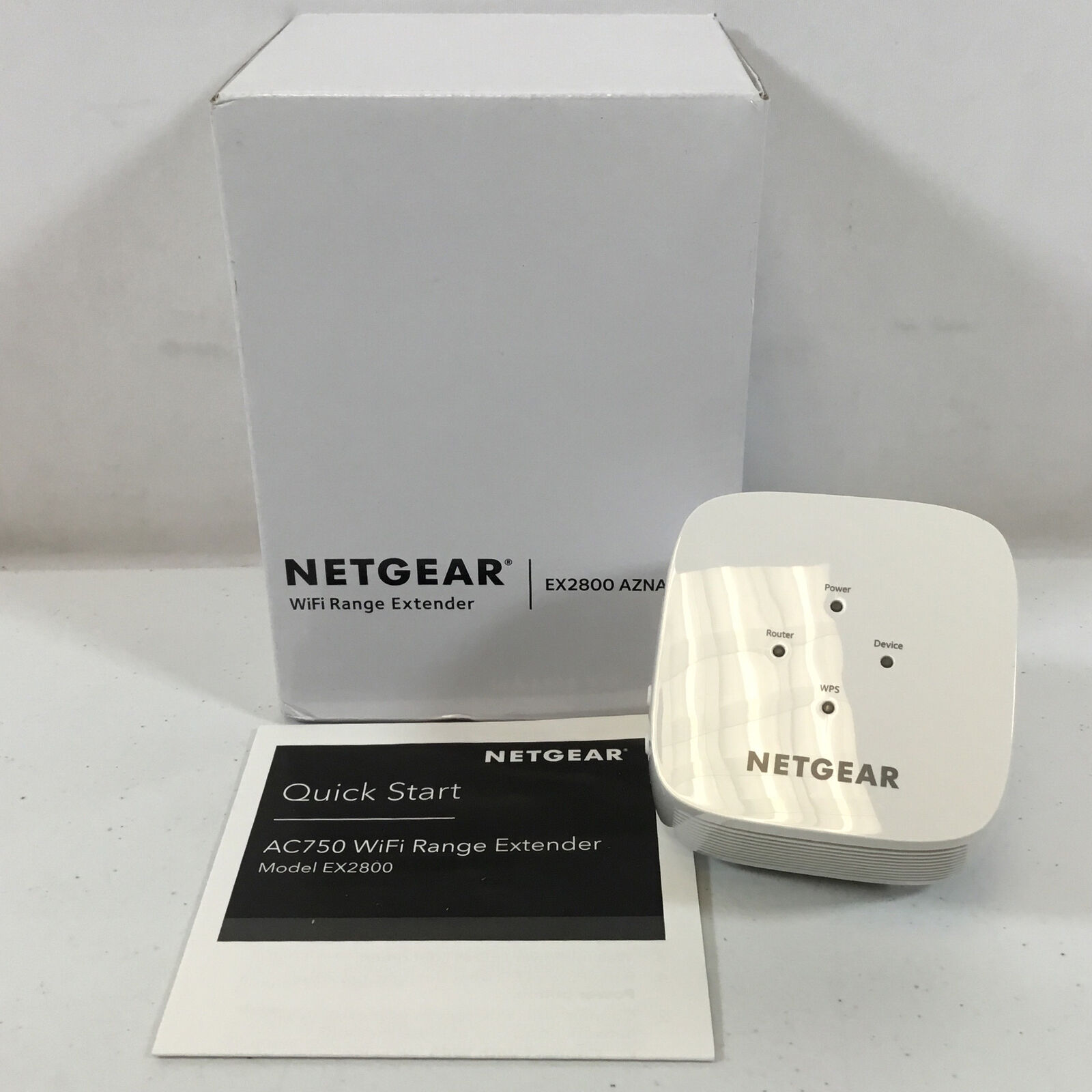 Netgear EX2800 White AC750 Wi Fi Range Extender And Signal Booster Used