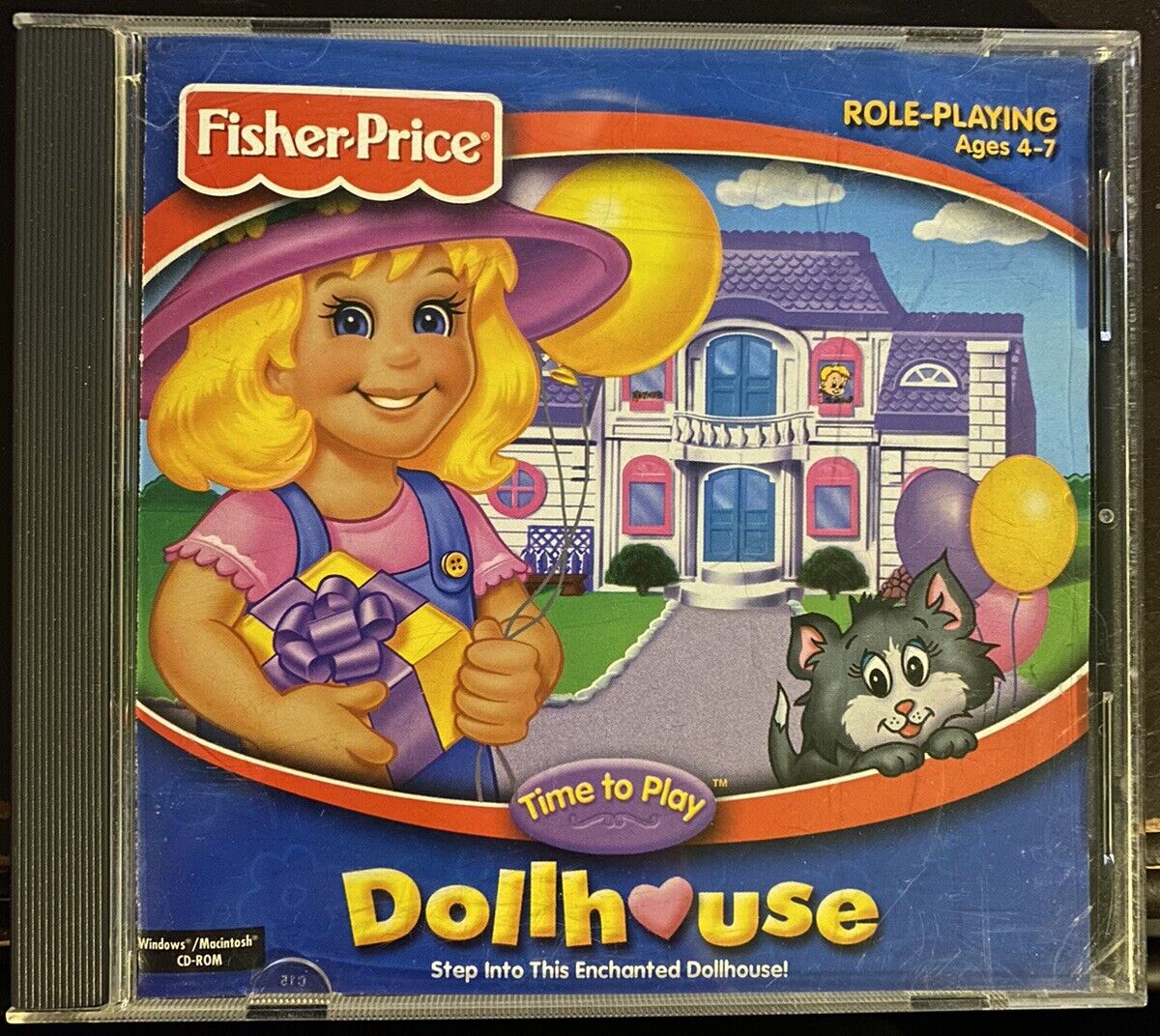 Fisher-Price Time To Play Dollhouse PC CD girl virtual doll house tea party game