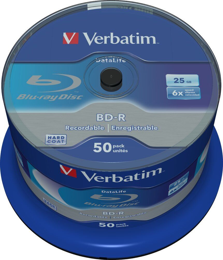 Verbatim BD-R SL Datalife - Blu-ray Disc 25 GB, 6x Burning Speed, Scratch Protec