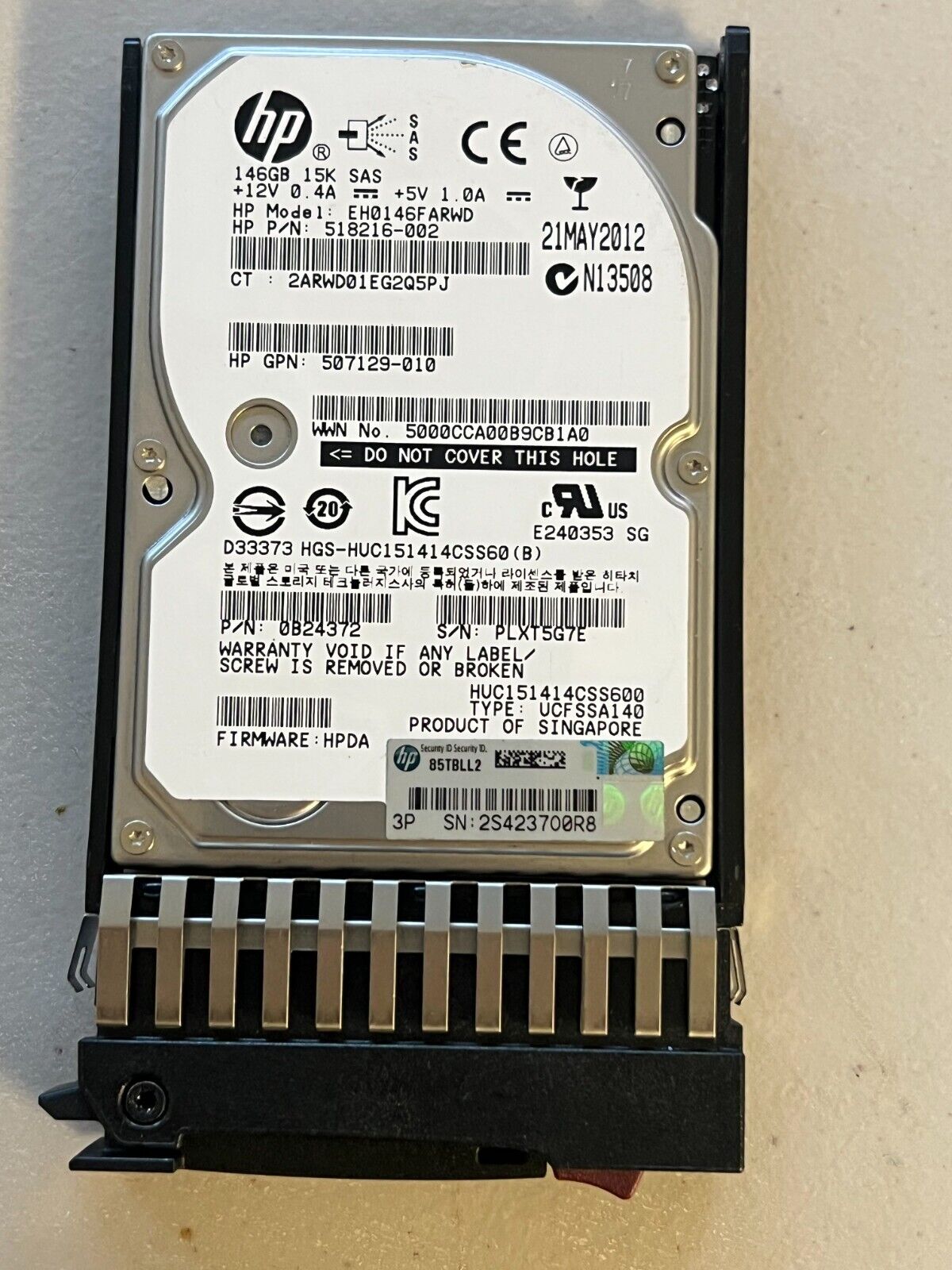 HP 300GB 15k SAS 518216-002 ORIGINAL PACKAGING