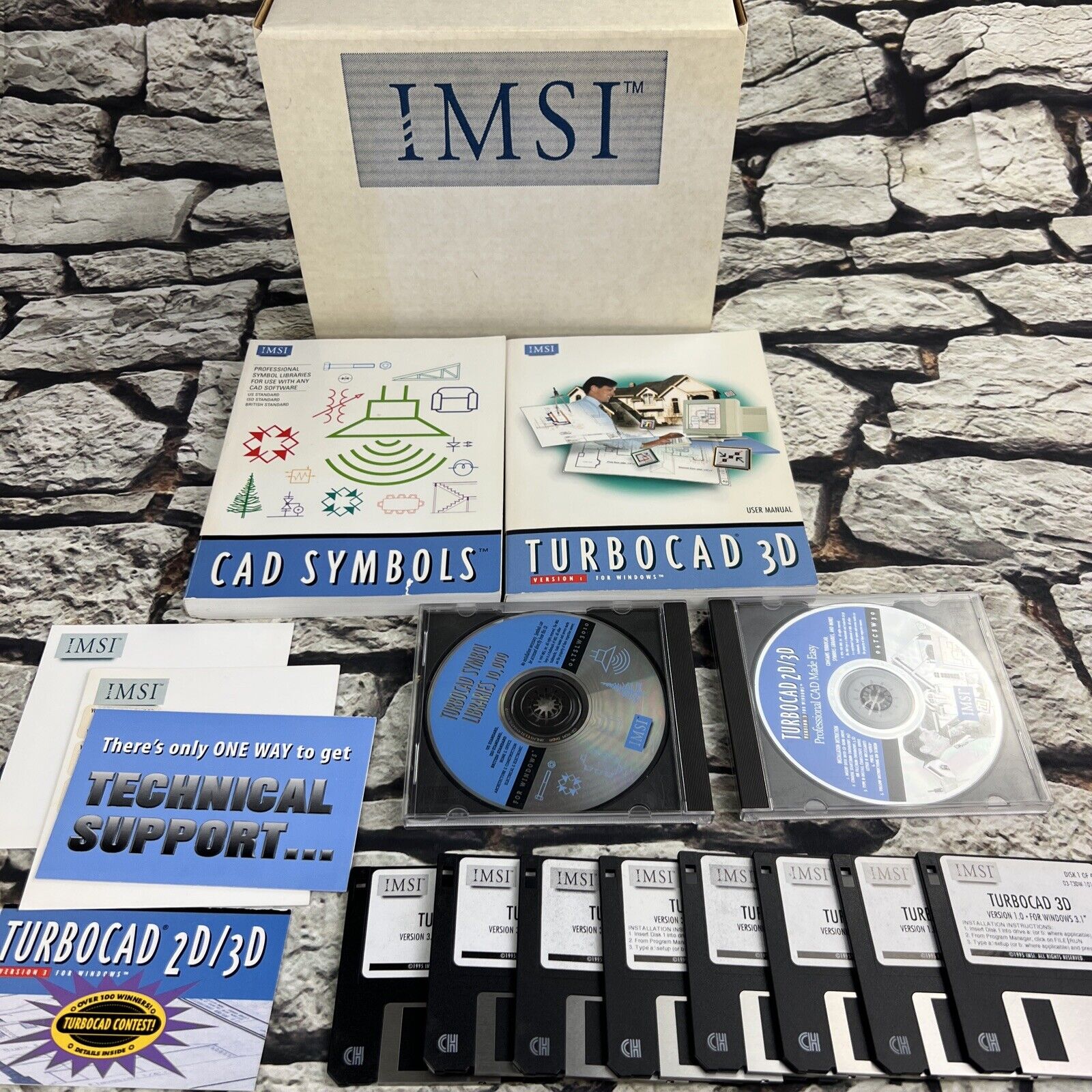 1995 IMSI Professional CAD Made Easy TurboCAD 2D/3D Version 3 Vintage w/ Floppy