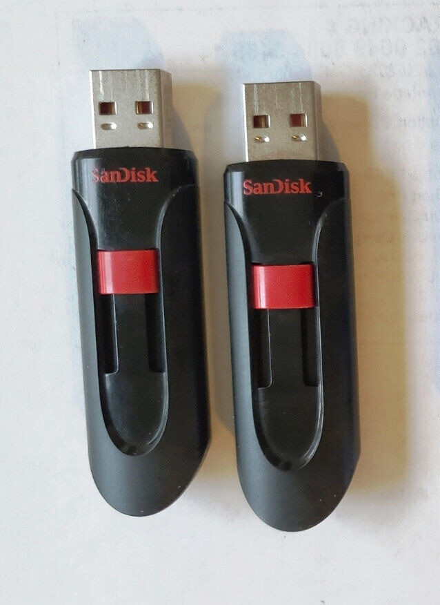 Lot of TWO (2) SanDisk Cruzer Glide 16GB & 32GB USB 2.0 Flash Drives