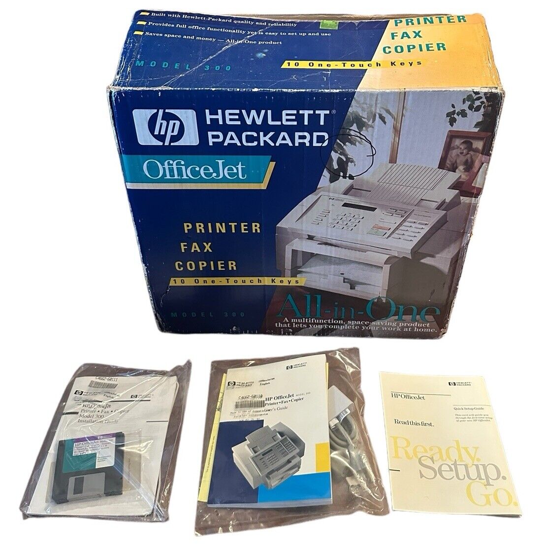 Vintage HP OfficeJet~Model 300~Rare~Printer/Fax/Copier Inkjet~Open Box