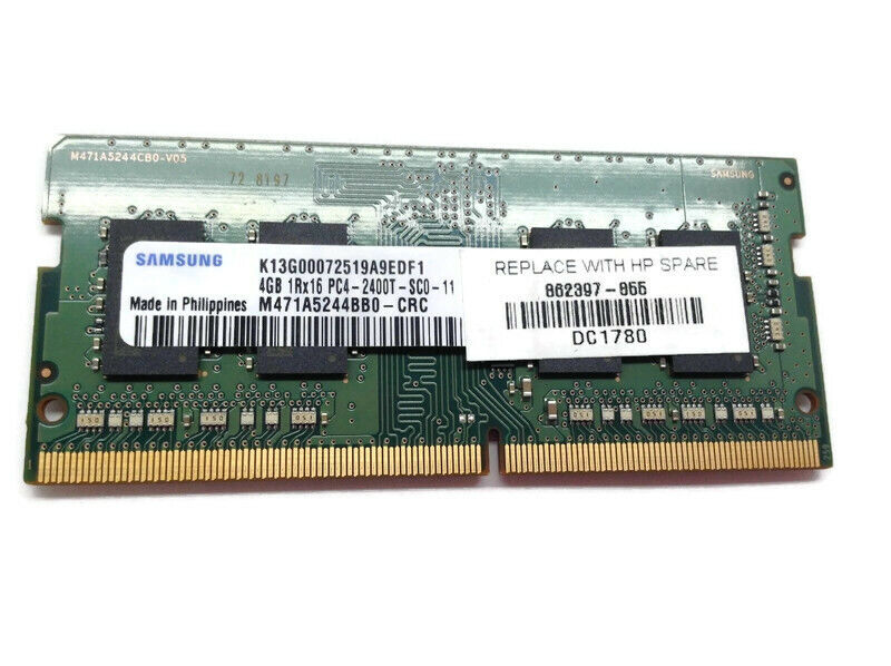 New Genuine HP 4GB 2400MHz PC4-2400 1.2v DDR4 SoDimm Memory Module 862397-855   
