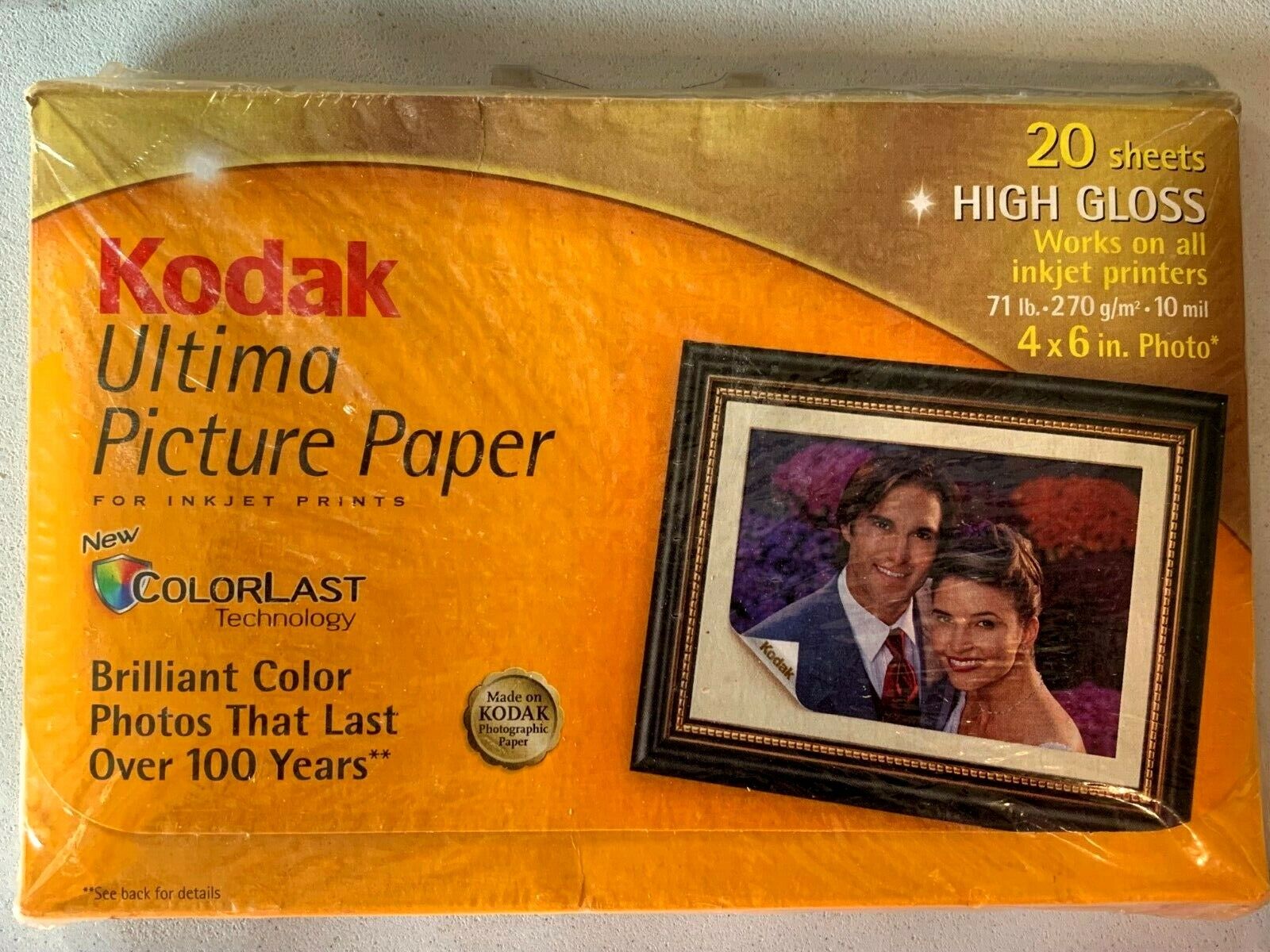 Kodak Ultima Picture Paper 4X6 20 Count, Brilliant Color, High Gloss *New*