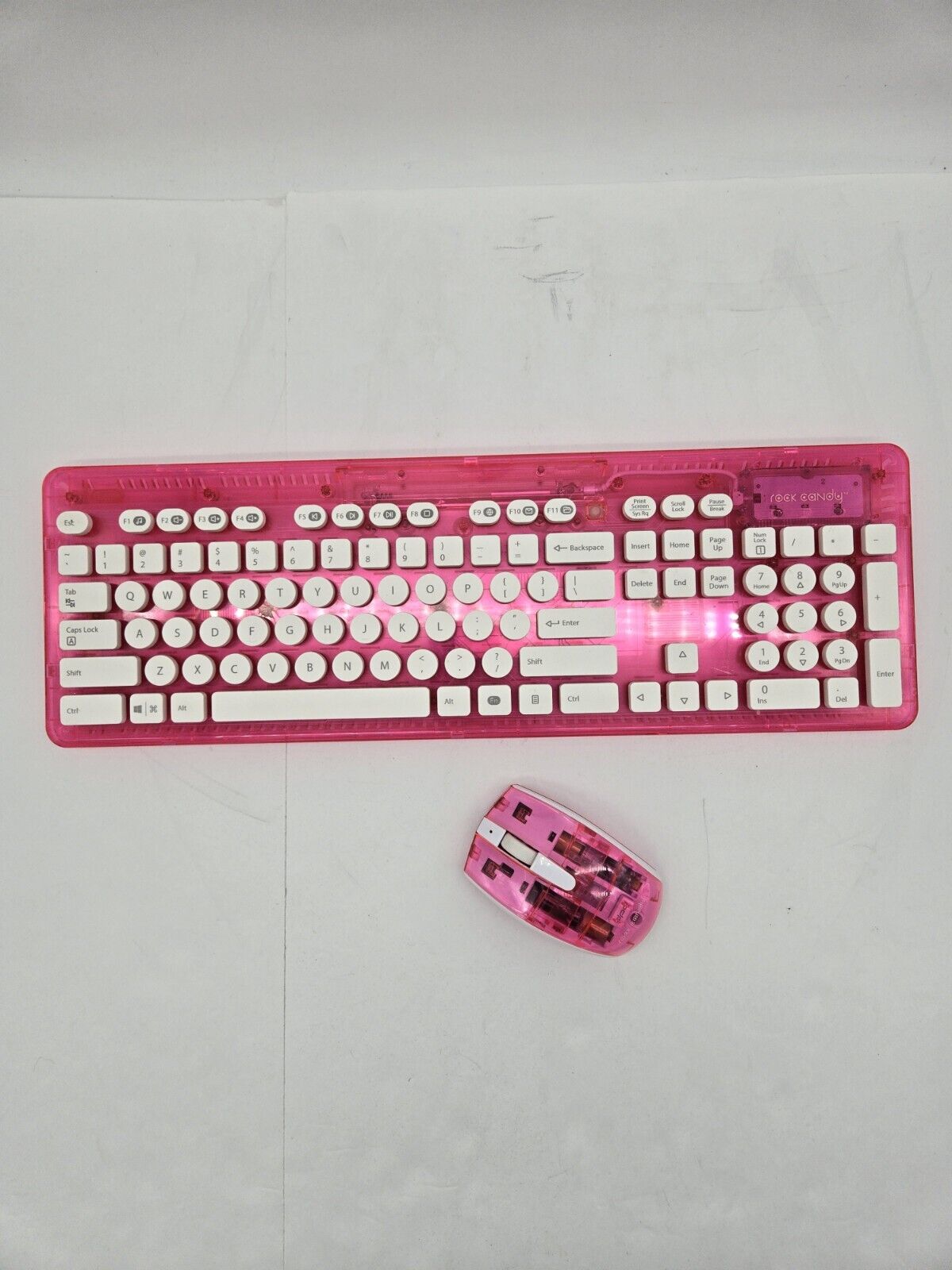 Rock Candy Clear Pink Palooza Wireless Keyboard Mouse PC/MAC Compatible 904-005 