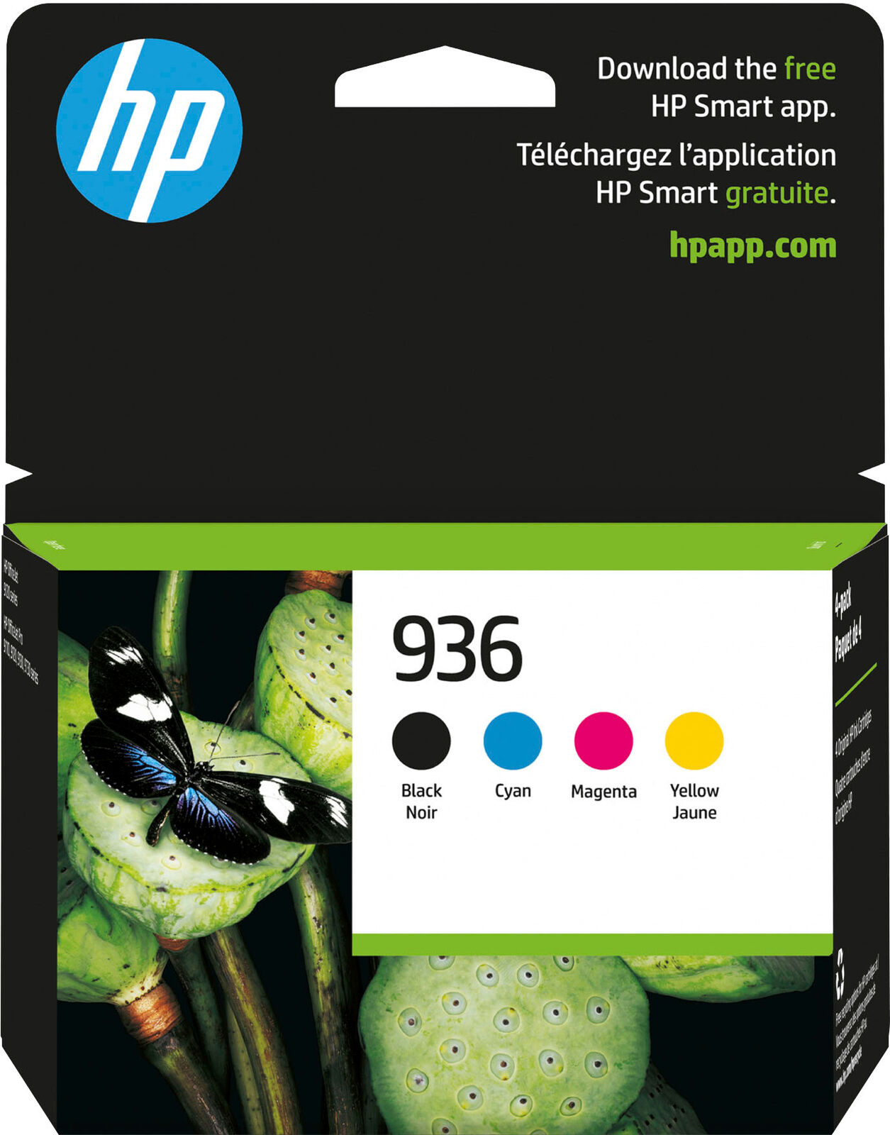 HP - 936 4-Pack Standard Capacity Ink Cartridges - Black/Magenta/Yellow/Cyan
