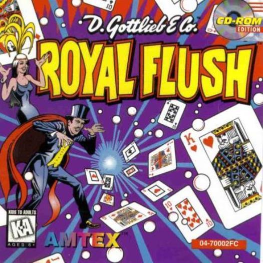 Royal Flush Digital Pinball PC CD \'74 Gottlieb Amtex magician cards themed game