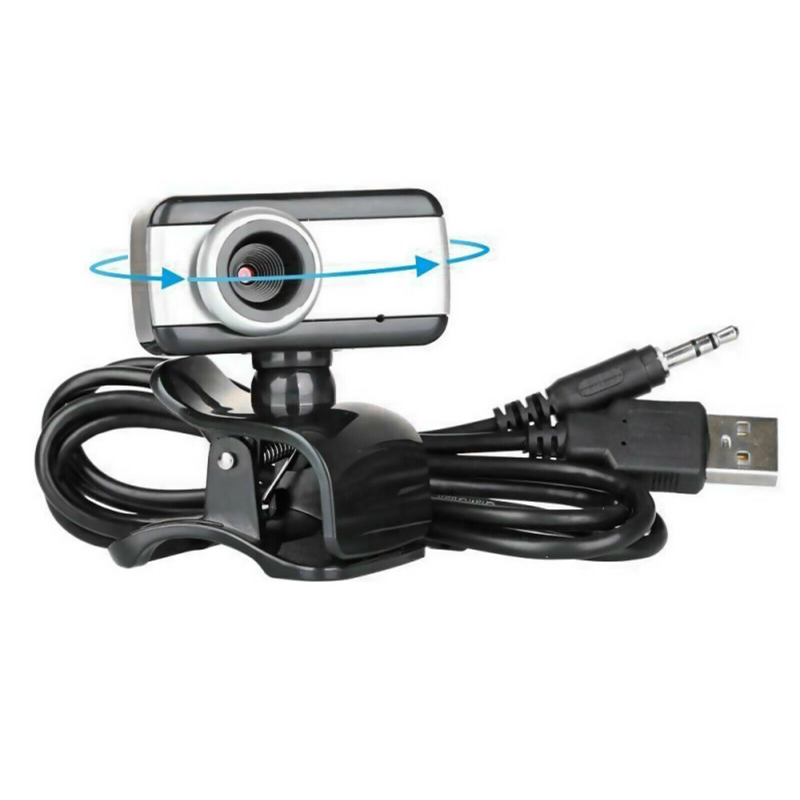 360 Degree Rotation Base 480P Resolution Webcam USB 2.0 Web Camera w/ Microphone