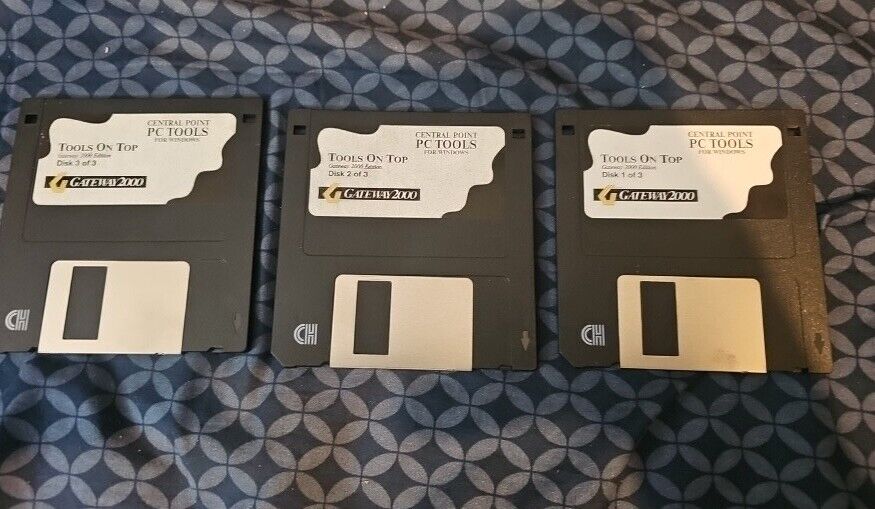 Rare Vintage Gateway 2000 Floppy Disks 1-3 Tools On Top Untested 