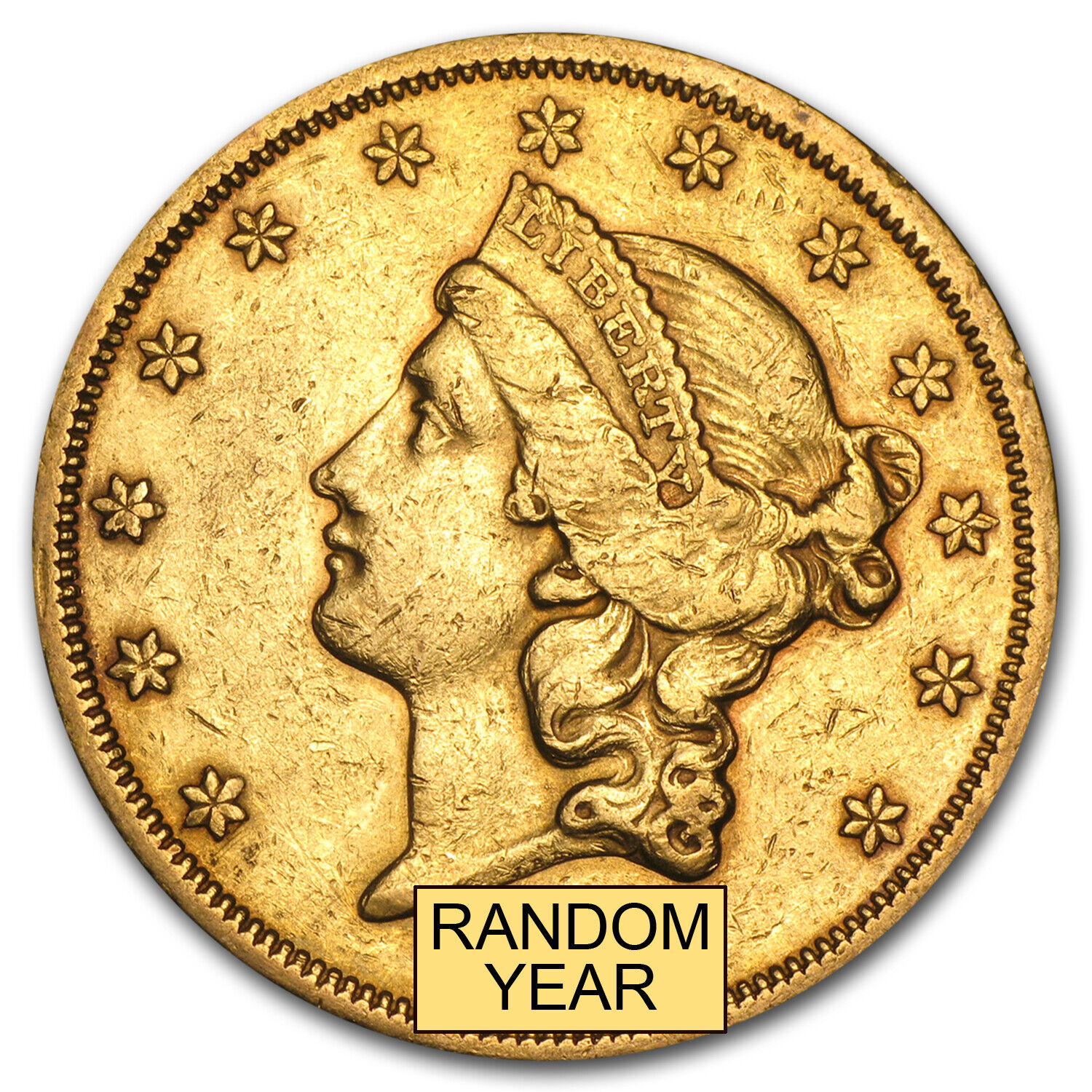 1866-1876 $20 Liberty Gold Double Eagle Type 2 XF (Random Year) - SKU #64257
