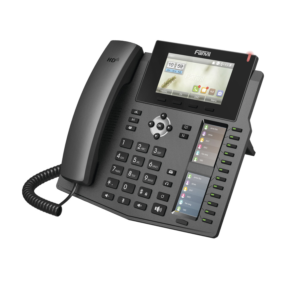 Fanvil X6 20 SIP Accounts 5 lines Enterprise IP Phone HD Voice Bluetooth PoE 