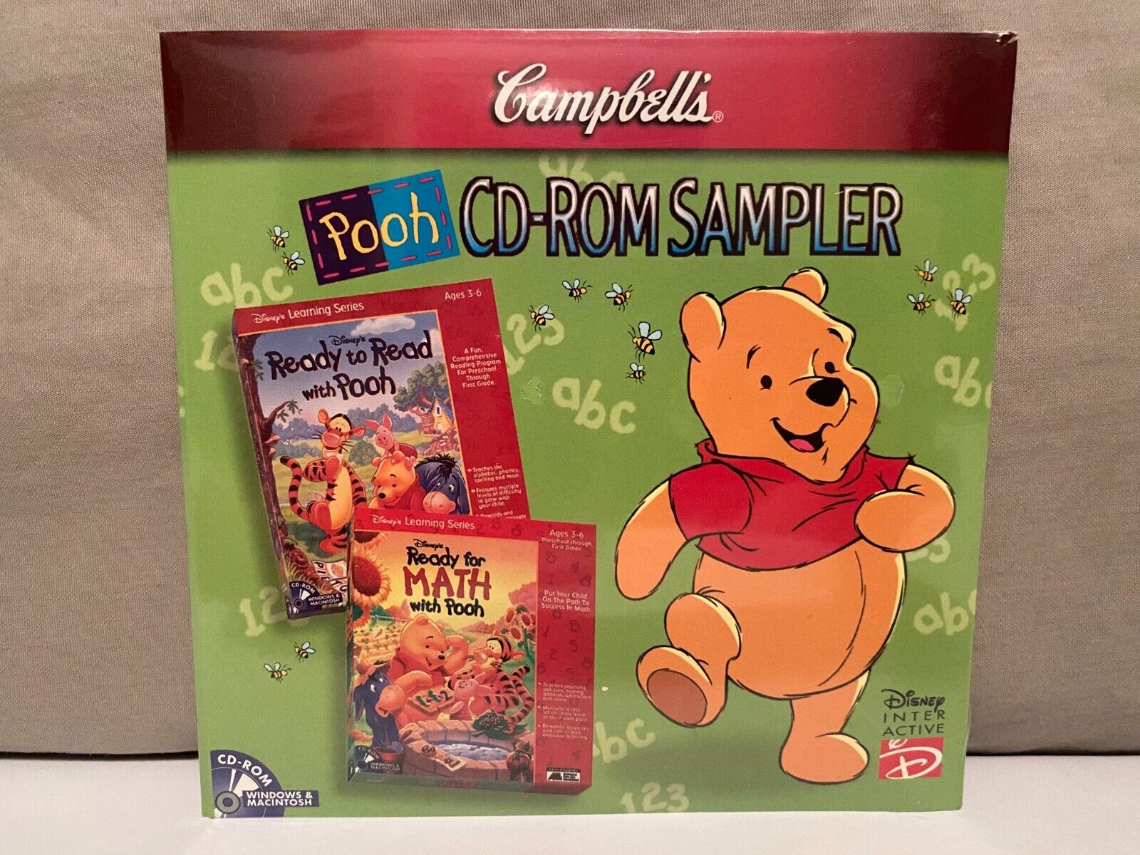 Campbell\'s Disney Winnie the Pooh CD-ROM Sampler Demo Kids PC Games Soup Sealed