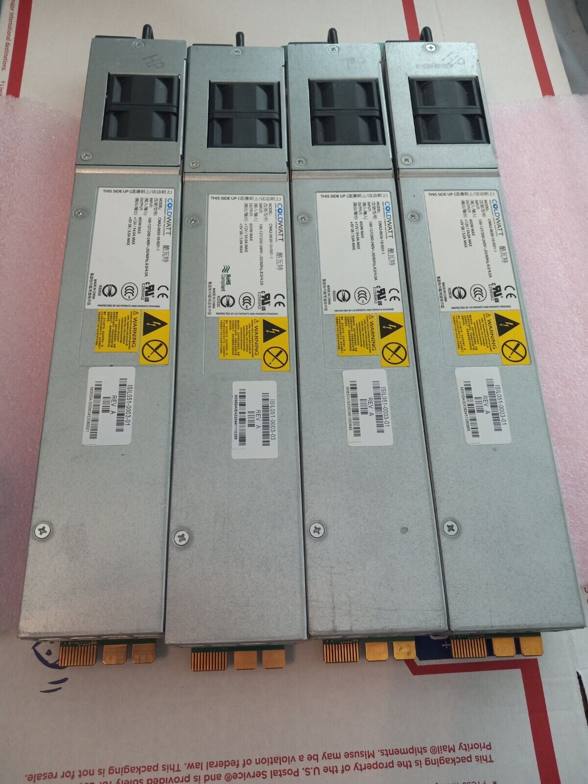 Lot of 4 Coldwatt CWA2-0650-10-IS01-1 650W Server Power Supply PWS-651-1R
