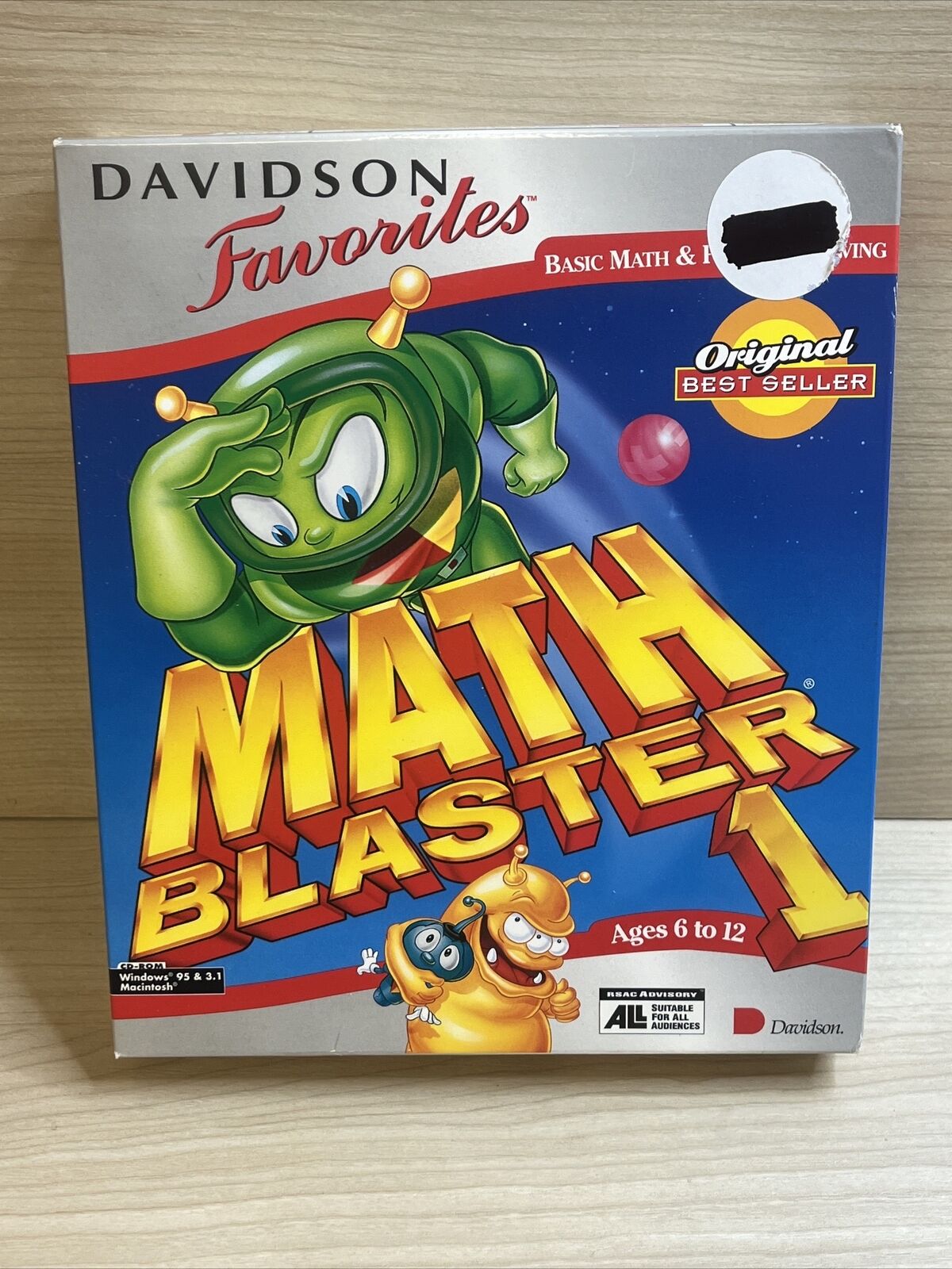 Davidson Math Blaster 1 For Windows 95 3.1 PC Game Teaching Vintage 1995 Sealed