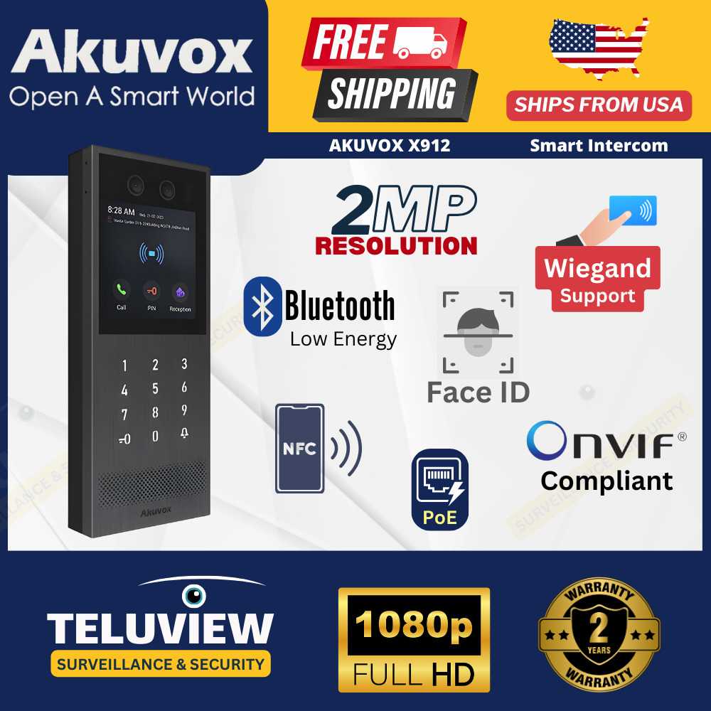 Akuvox Vandal-Resistant Door Phone Smart Intercom IK10 IP65 FullHD 1080p FaceID