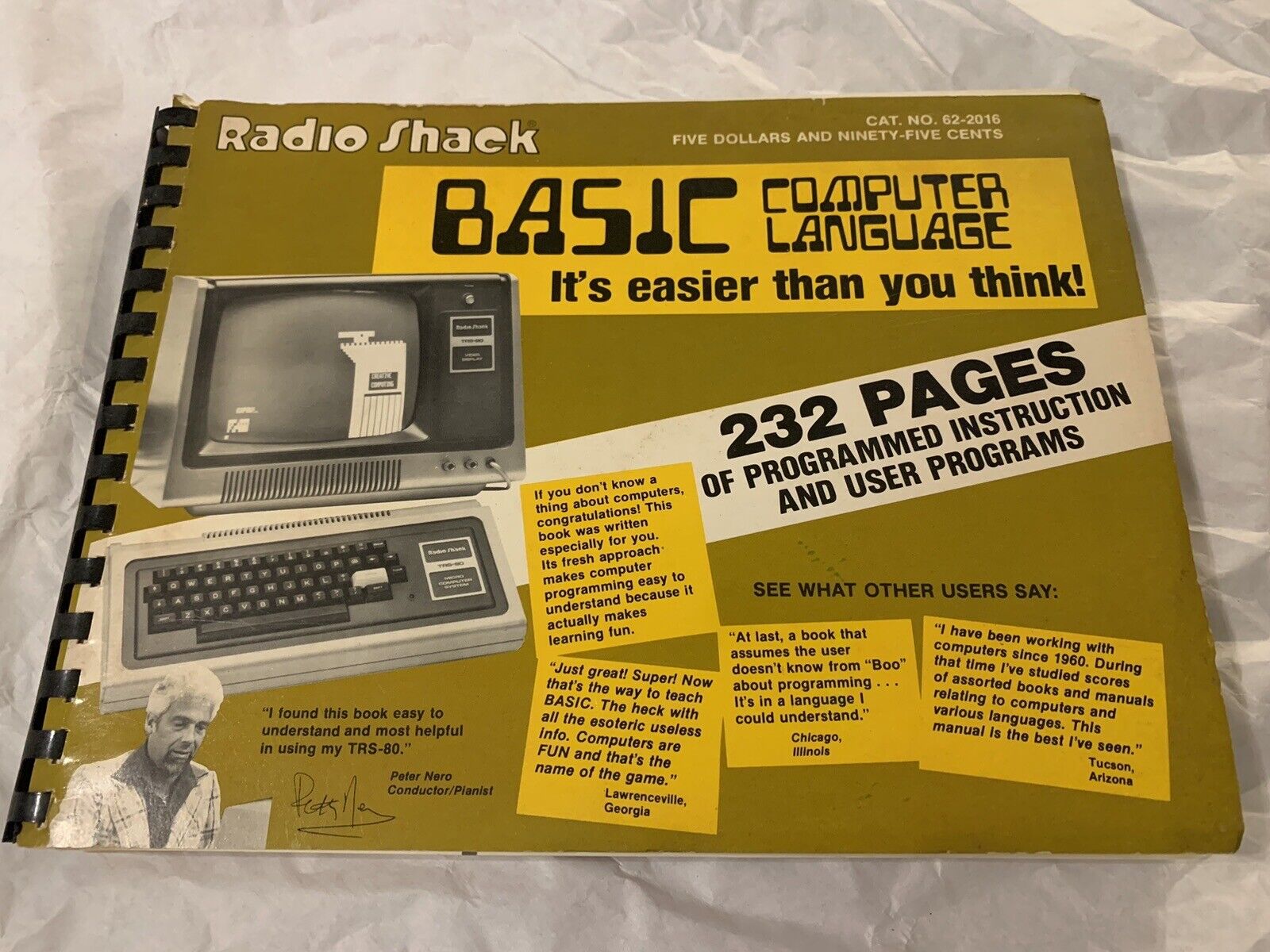 1978 Radio Shack 62-2016 BASIC Computer Language 1st Edition