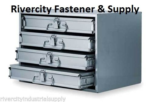 Metal 24 Hole Storage Tray / Cabinet And Slide Rack With Four Drawers Nut & Bolt
