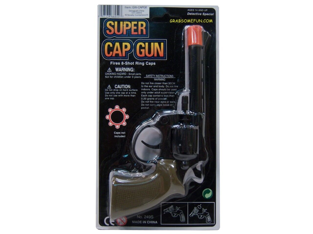 SUPER CAP GUN Toy Pistol Revolver Detective Special ~ Fires 8-shot Ring Caps
