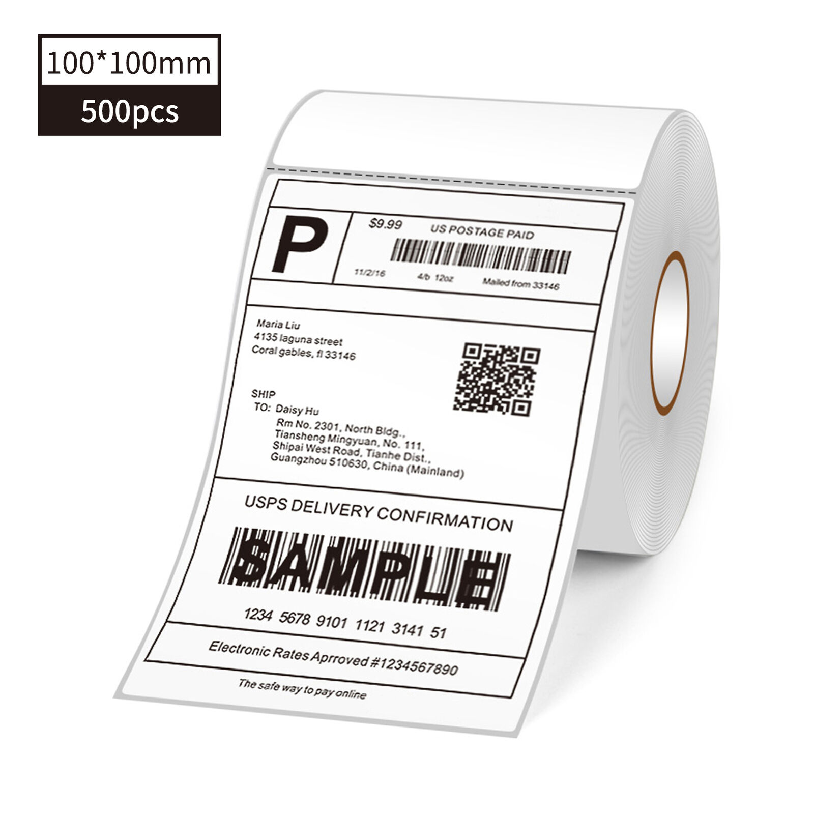 Thermal Shipping Labels Roll Shipping Package Thermal Printer All-Purpose B2S9