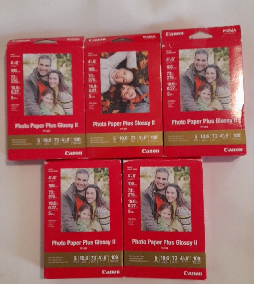 Lot of 5 Canon Photo Paper Plus Glossy II PP-201  4\