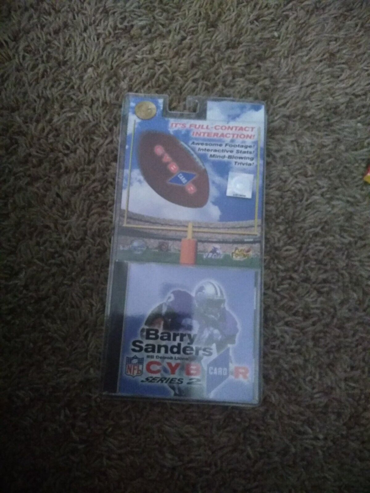 Rare New Barry Sanders Cyber Card Series 2 PC CD-ROM NFL Football Stats Trivia
