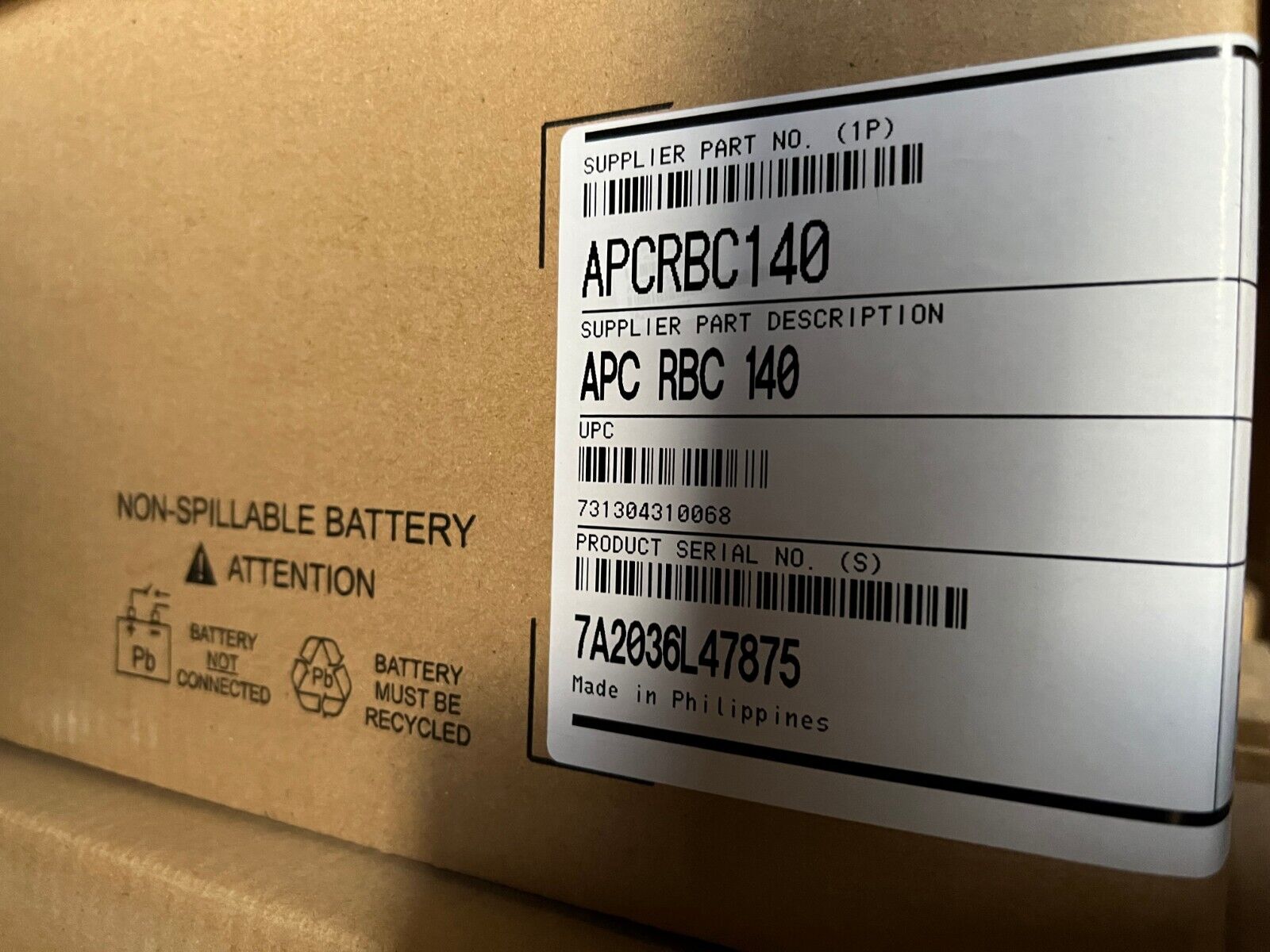 Genuine APC RBC140 Non-Spillable Replacement Battery Cartridge 2-pack APCRBC140