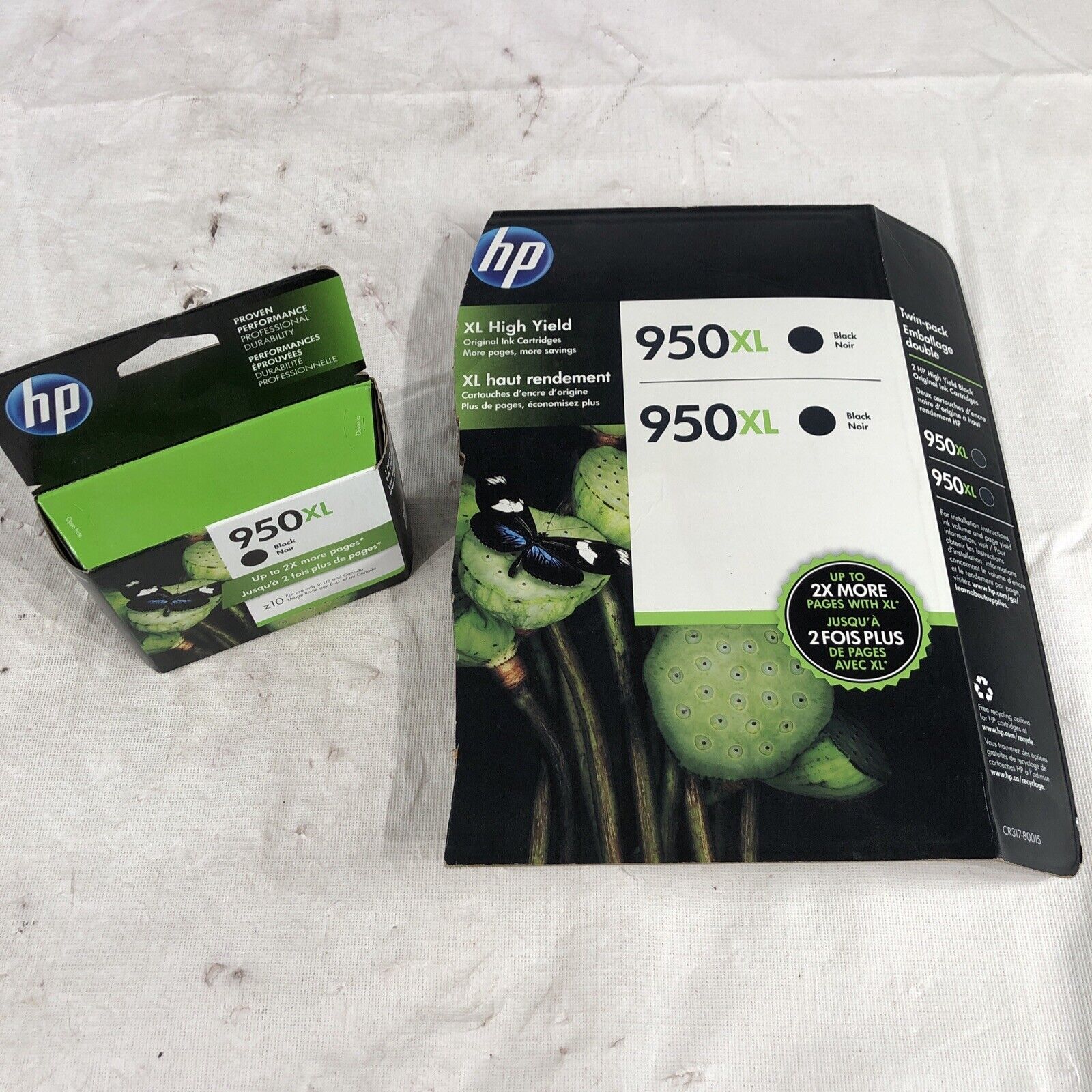 Genuine HP 950XL 2-Pack & 1 Single Pack Black Ink New BB 07/2019 ~02/2021
