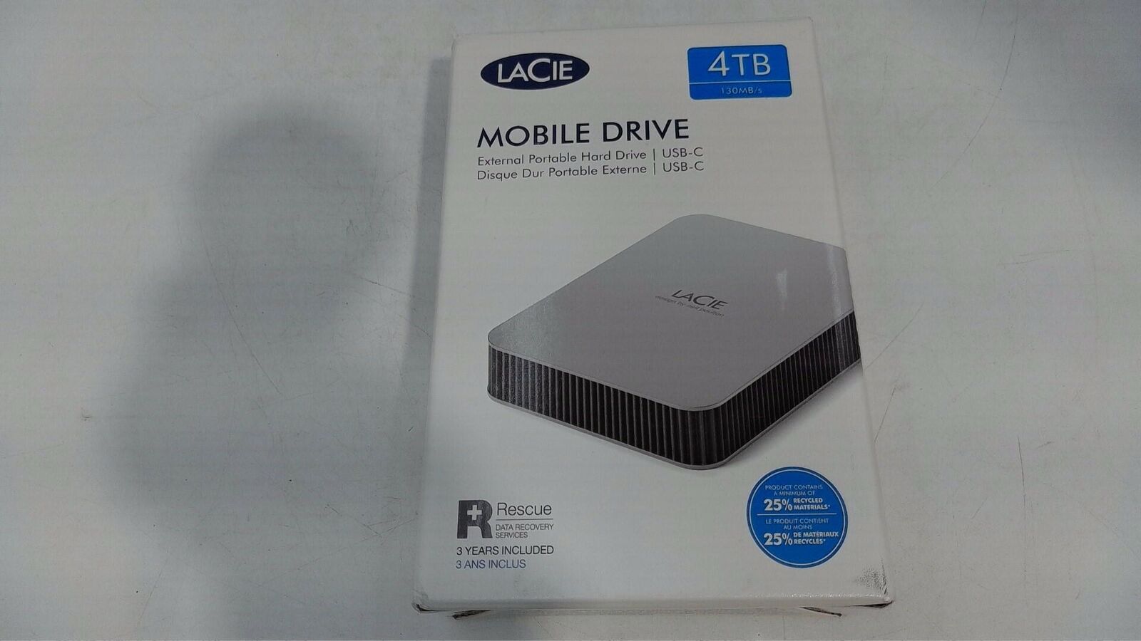 LaCie Mobile Drive 4TB External Portable HDD - Moon Silver (STLP4000400)