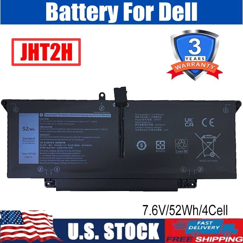 JHT2H Battery Fits For Dell Latitude 7310 7410 0YJ9RP 009YYF 04V5X2 52Wh 7.6V US