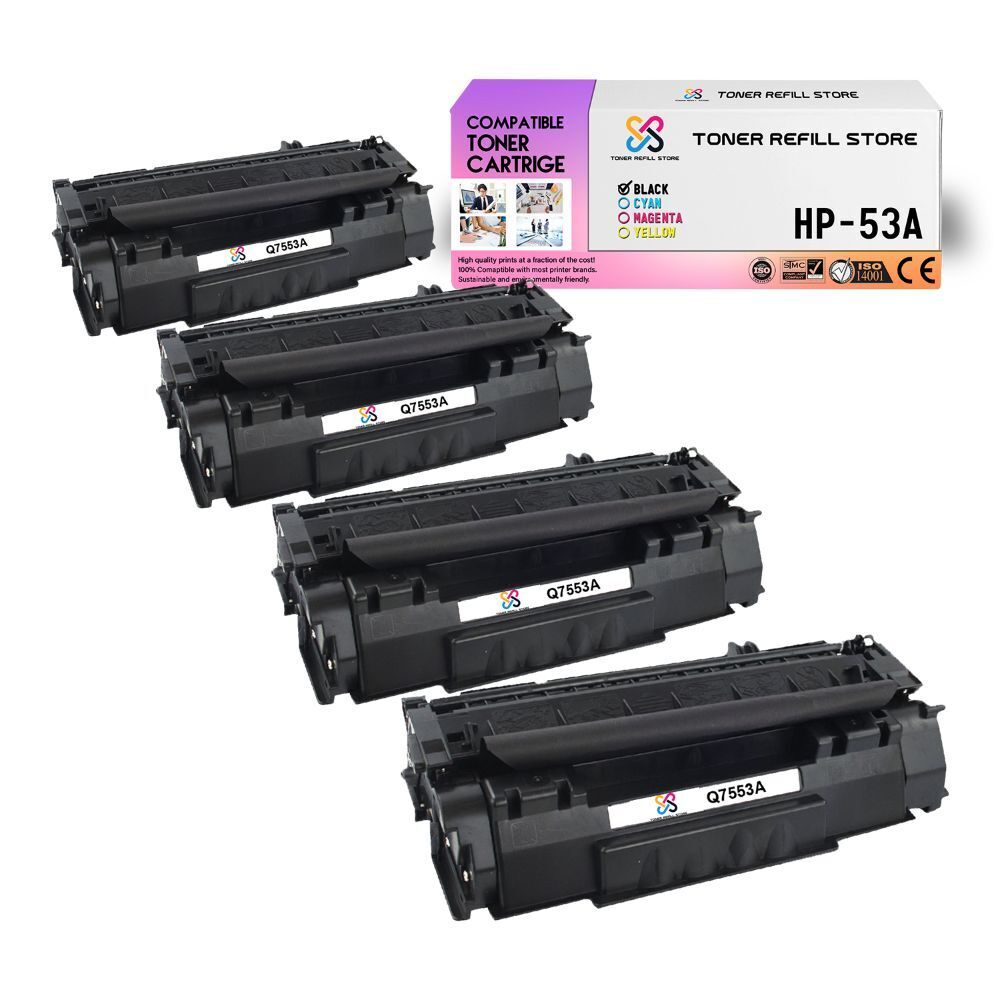 4Pk TRS 53A Q7553A Black Compatible for HP LaserJet M2727MFP Toner Cartridge