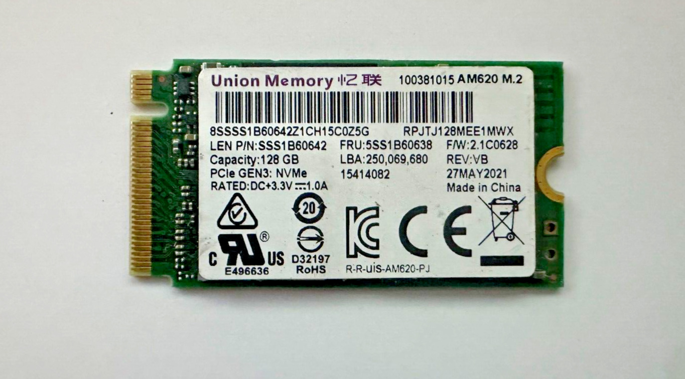 Union Memory AM620 M.2 128GB NVMe SSD SSS1B60642 5SS1B60638 or similar brand