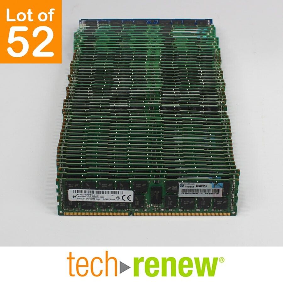 Lot of 52 | Mixed Micron Samsung Hynix 16GB 2Rx4 PC3L-10600R | Server RAM Memory