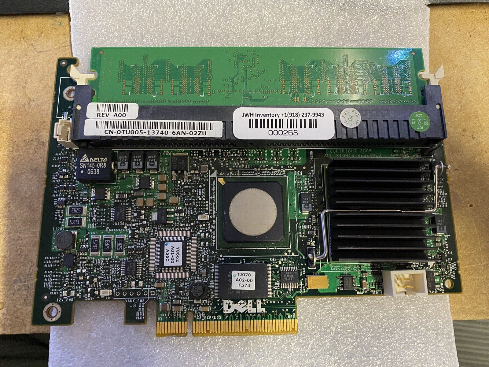 Dell TU005 PERC 5i SAS PCI-e Raid Controller Card 256MB RAM