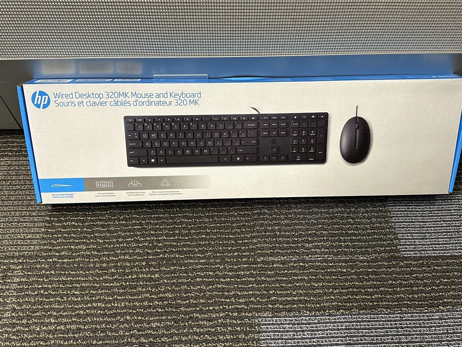 HP Wired Desktop 320MK Mouse and Keyboard - Black