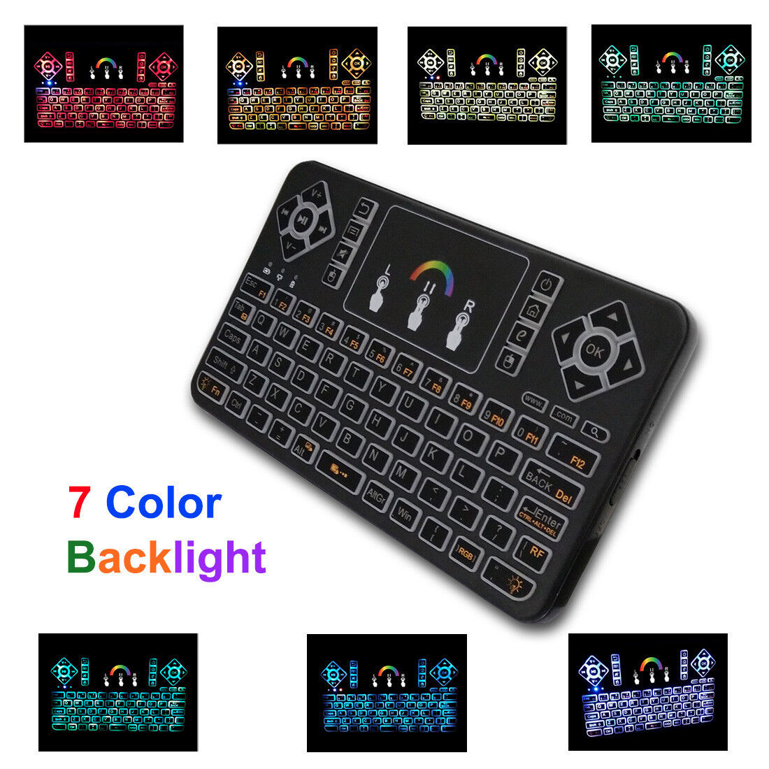 Mini Color RPG Backlight USB Wireless Keyboard Touchpad Mouse Remote Control NEW
