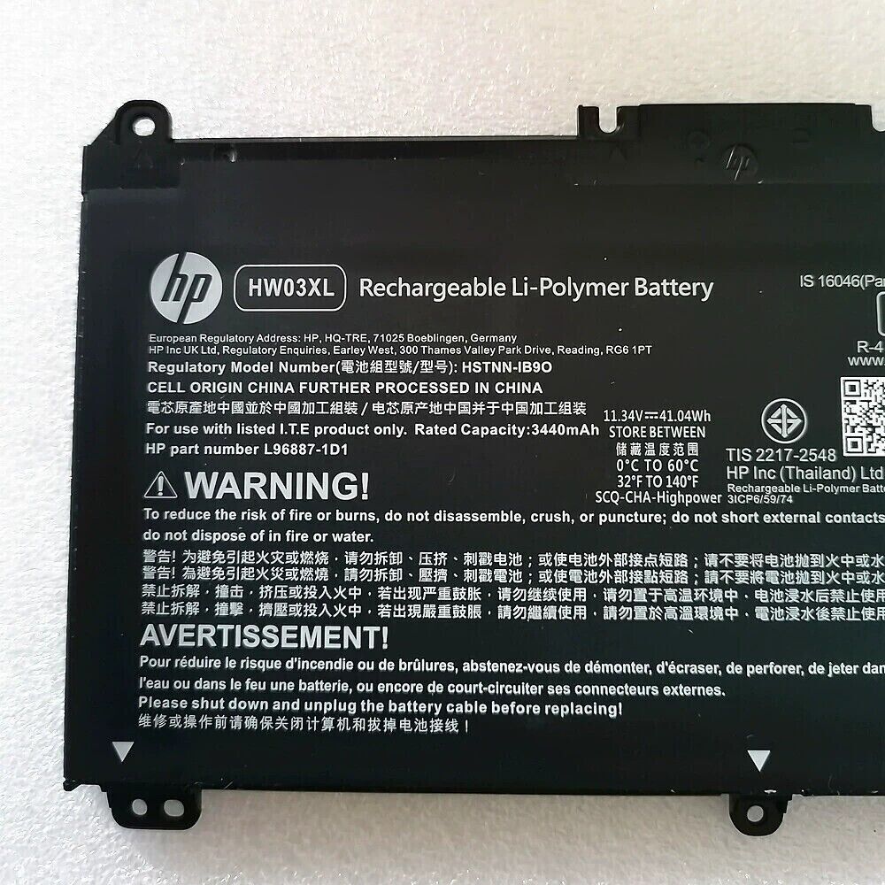 Genuine HW03XL Battery For HP Pavilion 15-EG EH 17-CN L96887-1D1  L96887-421 NEW