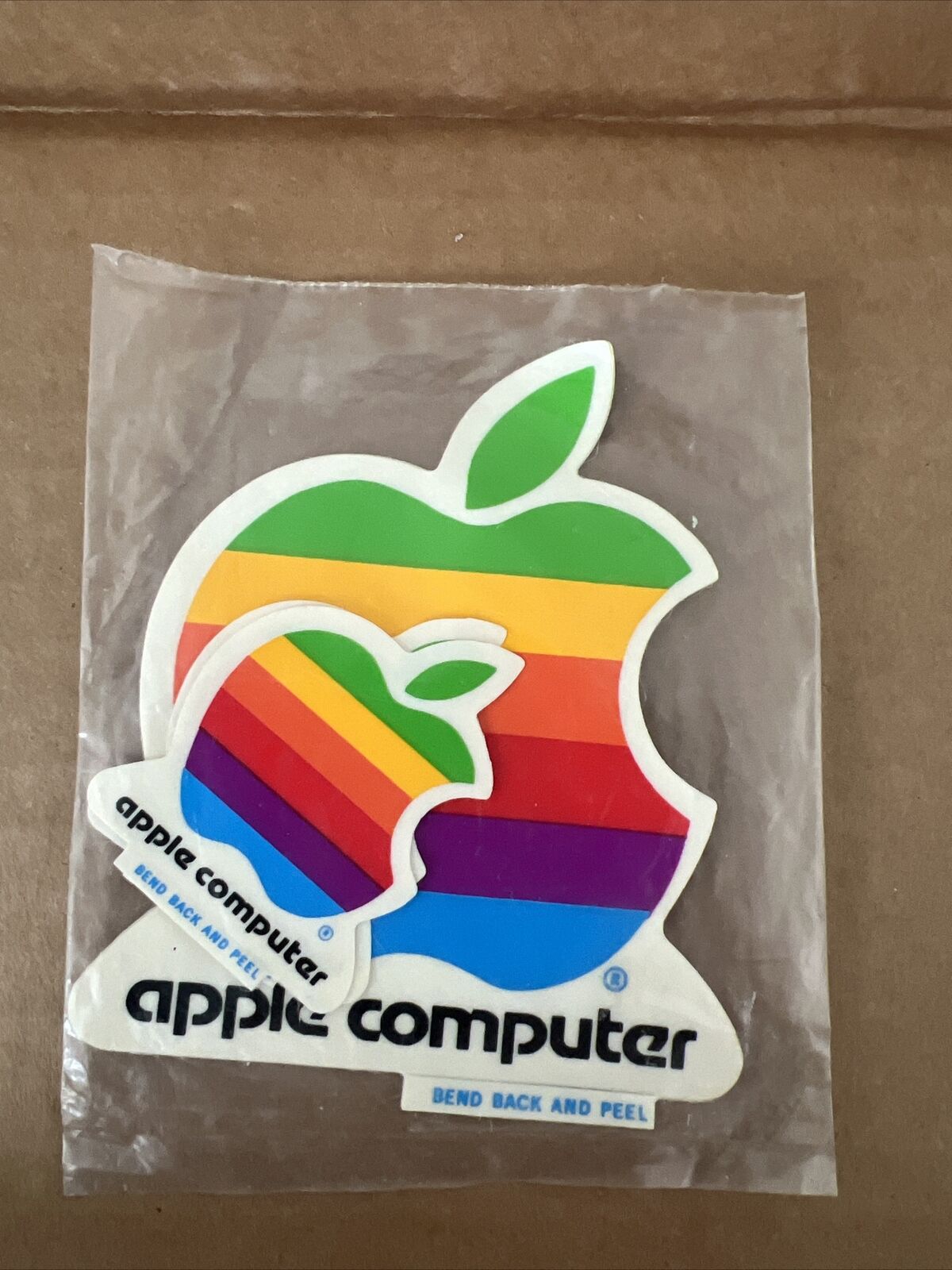 Super rare Sealed Original Vintage Apple Computer stickers With rainbow logo